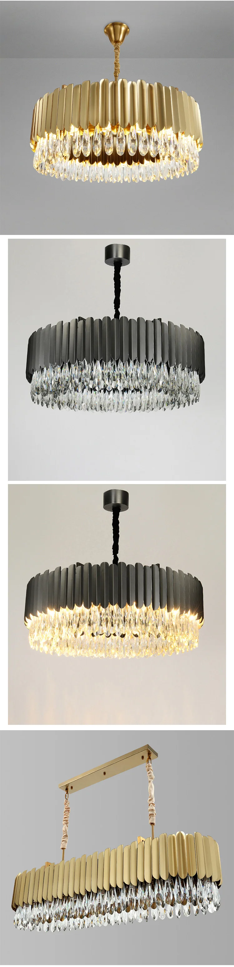 pmj8605 factory customization indoor decoration american fashion crystal led pendant light -2