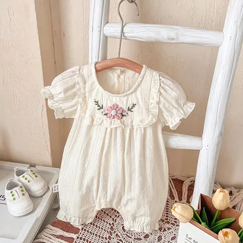Baby Girls' summer clothes jumpsuit newborn rompers Princess onesie short sleeve going out rompers