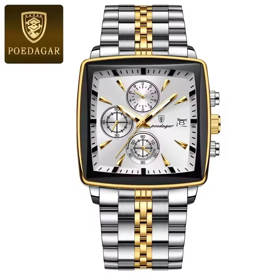 POEDAGAR Watch New Luxury Men's Quartz Watches 866 Man Wristwatch Chronograph Date Displ aperçu 10