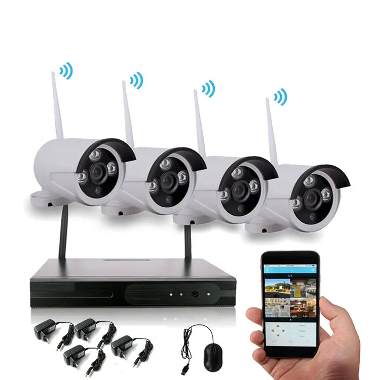 4CH CCTV Camera System 1080P WiFi Nvr Kit Camera Wireless WiFi Ip Camera Nvr Kit