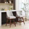 Beige + Wood+Fabric + Foam