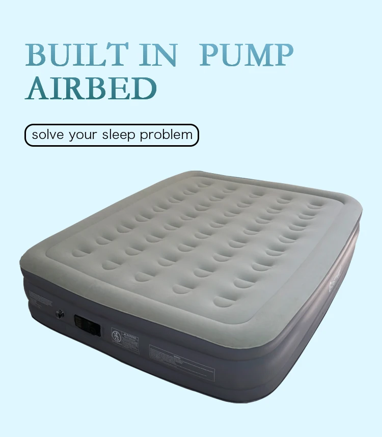 Flocked Air Three Layers' High Raised Mattress Bed Inflatable Single