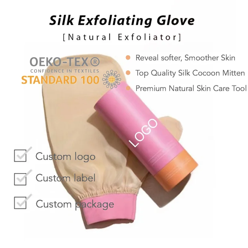 Custom Private Label 100 Pure Organic Silk Exfoliating Turkish