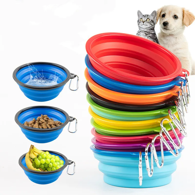 1000ml Folding Dog Bowls Outdoor Portable Feeder And Water Pets ...