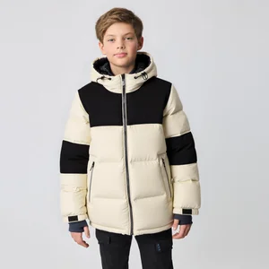 OEM Custom Design 2026 Fall/Winter Kids Coat Solid Color Hooded Parka Warmth Loose Fit 90% White Duck Jacket Zipper Eco-Friendly