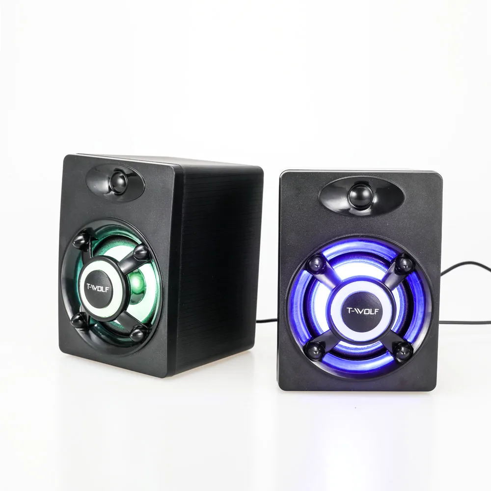 Sound Box Twolf Usb Wired Speaker Led 