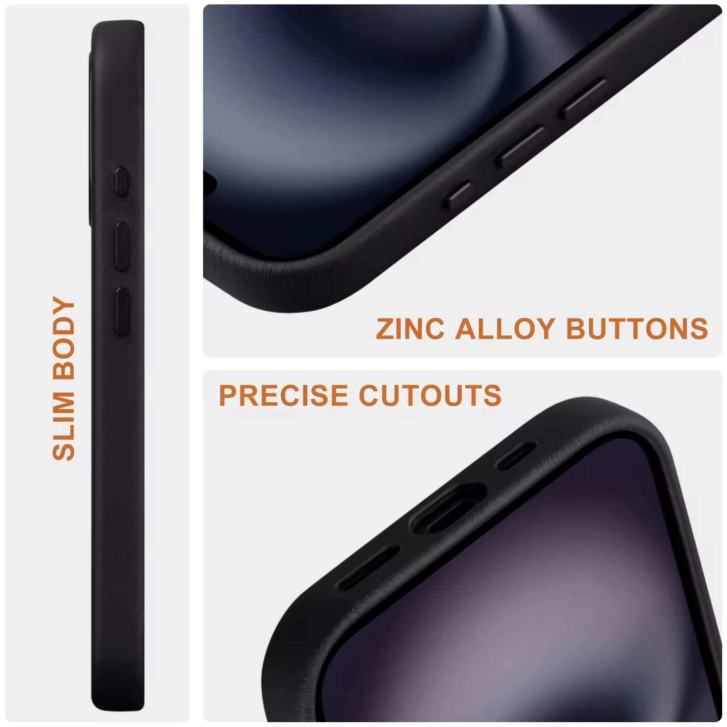 product factory customized top layer artificial leather luxury shockproof card holder magnetic cover for 17 16 15 pro max phone case-4