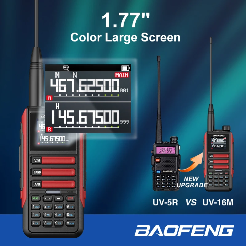 BAOFENG UV-16M PLUS PRO UV-5R PLUS UV-K5 3rd Gen 10 Watt Dual Band Two-Way Radio 108-136MHz 350-390MHz 2024 NEW Walkie Talkie