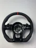 Black leather with red stitching