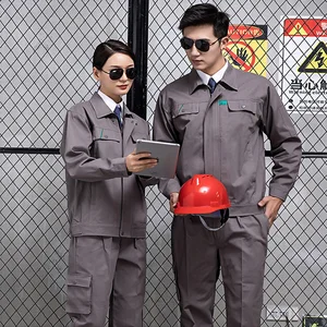 100% Cotton Spring Autumn Workwear Long Sleeve Worker Uniform Pants Unisex Coveralls Labor Protection Clothing Moisture Wicking