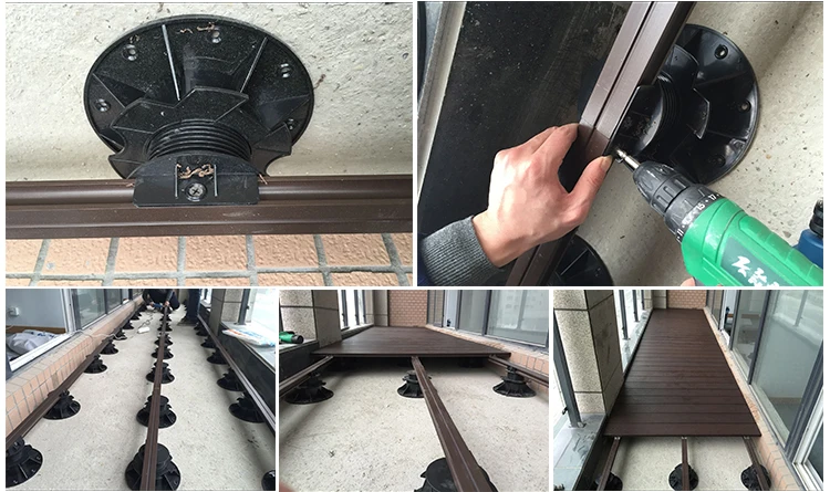 Durable self leveling Adjustable plastic pedestal