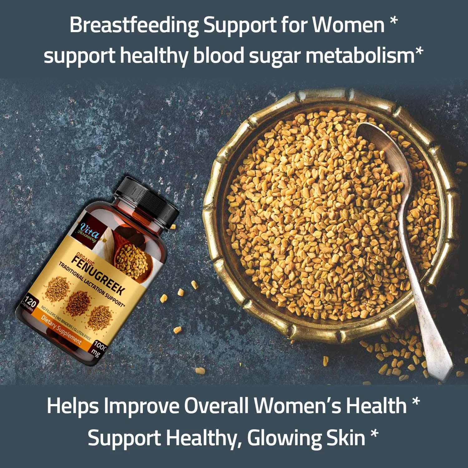 Breastfeeding Supplement Organic Fenugreek Seed Powder Capsules