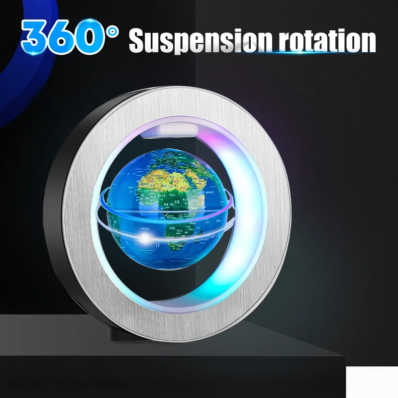 Round LED World Map Floating Globe Magnetic Levitation Light Anti Gravity Magic