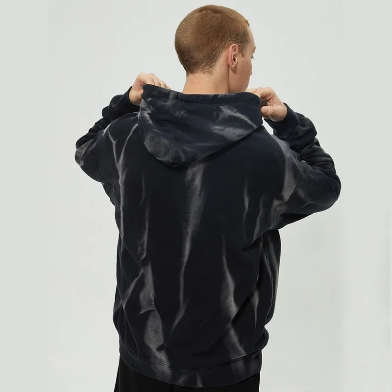 Custom Vintage Stone Washed Hoodie Tie Dye Print Acid Wash Hoodie  Heavyweight Cotton French Terry Oversized Men's Hoodies