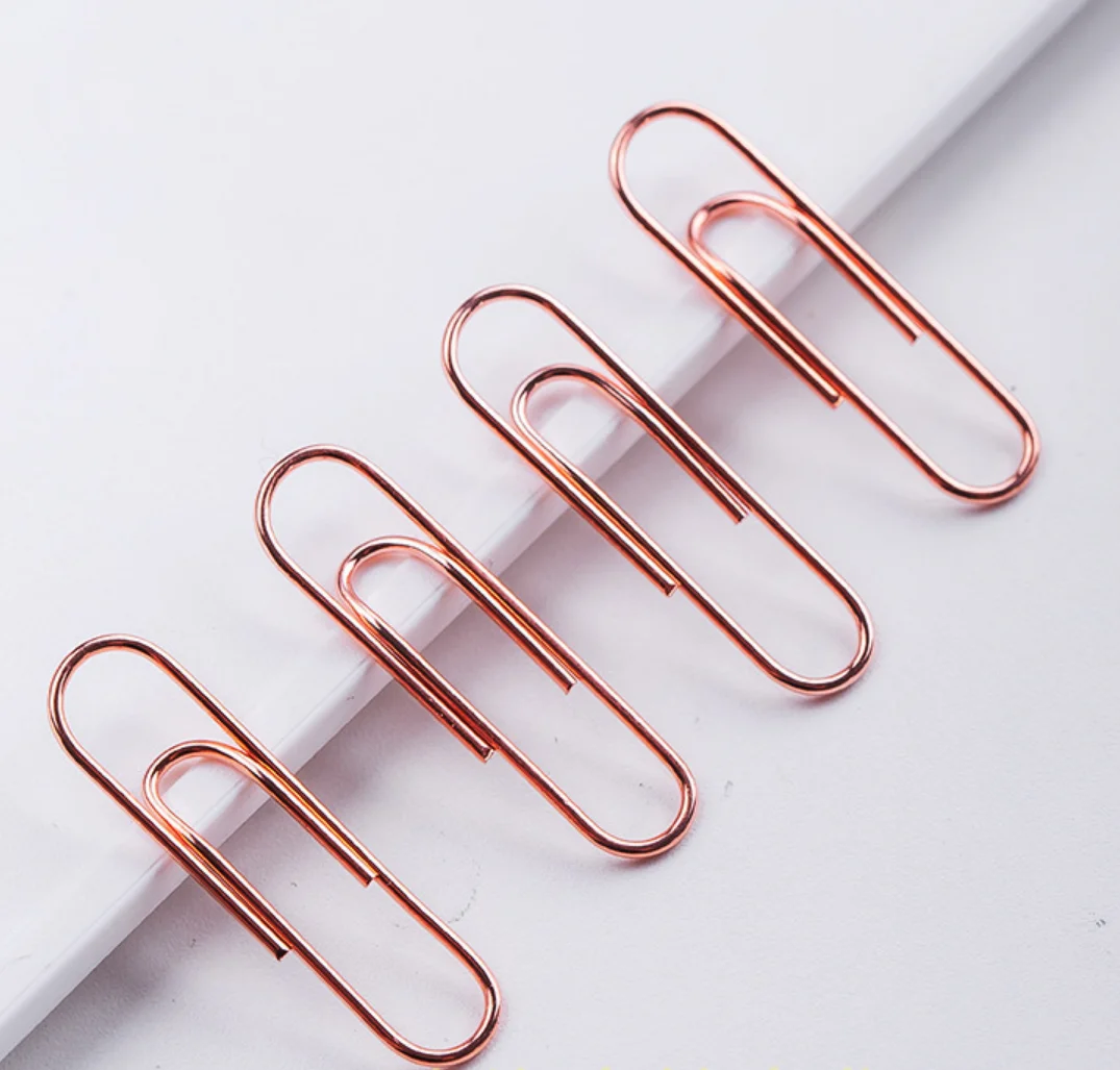 Bulk Packing 2 Inches Length Rose Gold Paper Clips for Bookmark Organize Home Office School