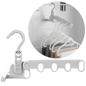 Space Saving Portable Travel Multifunctional Folding Clothes Drying Rack Foldable Clothes Rack Rotation Clothes Hanger