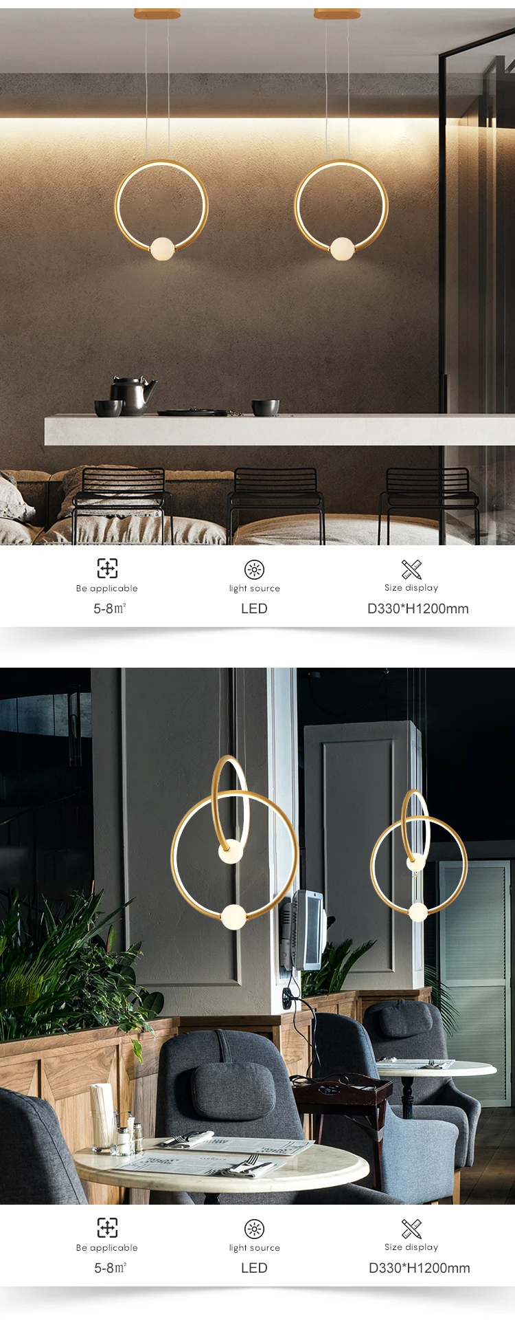 New Product Indoor Hanging Decoration Home Shop Cafe LED Modern Chandelier Pendant Light