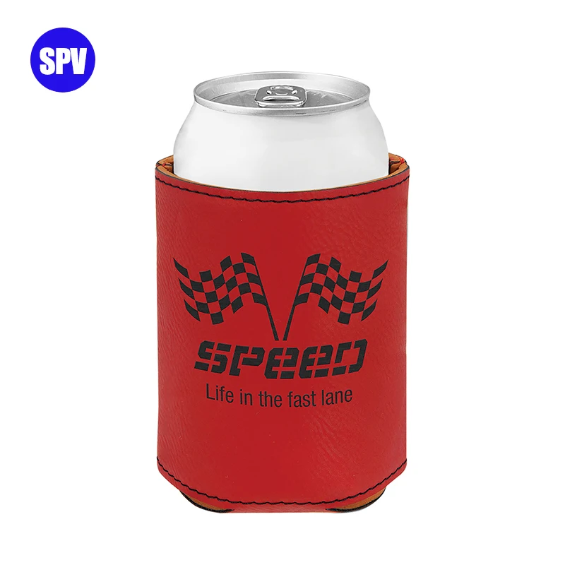 Laserable Leatherette 결혼식 호의 12oz 슬림 소다 음료 캔 맥주 Koozies 병 슬리브 맞춤형 절연 스키니 맥주 캔 쿨러 세부 정보