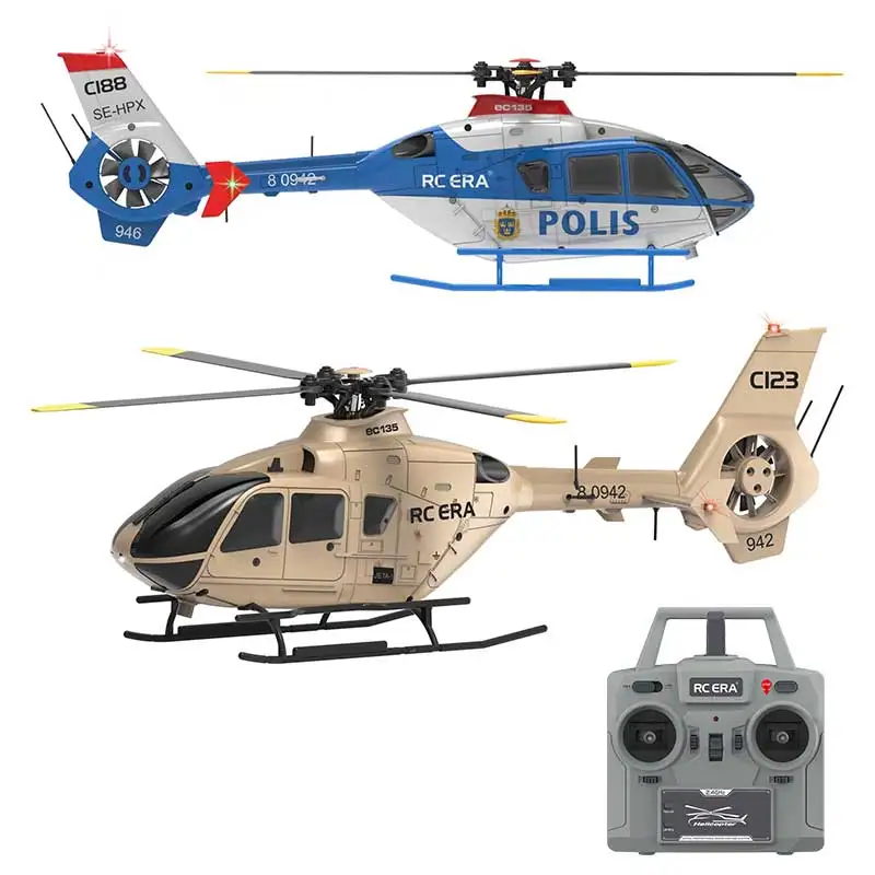 Dwi C123 Aircraft Model 6CH Double Brushless Direct Drive Single Paddle  Aileron Free Remote Control Helicopter RC Helicopters