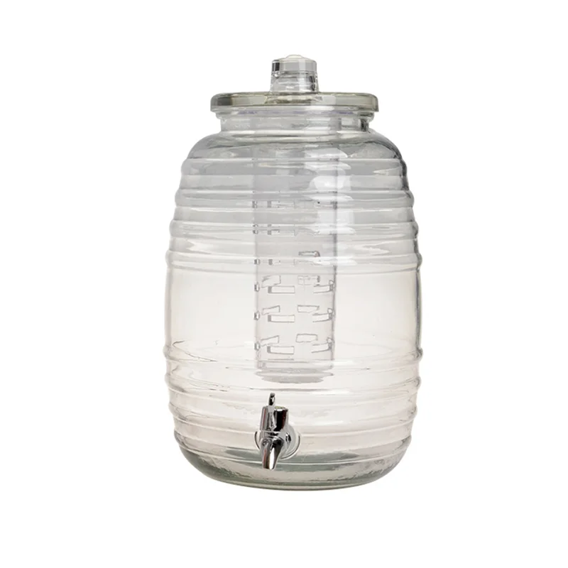 10l Barrel Glass Beverage Dispenser With Tap - Buy Glass Beverage ...