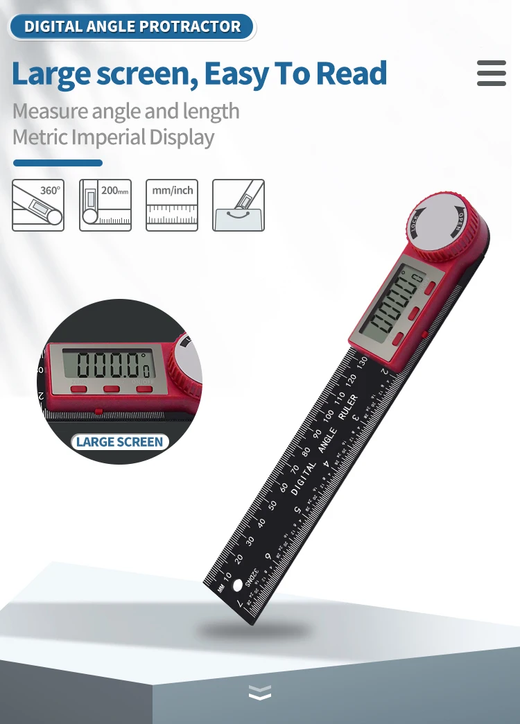 Digital Protractor Goniometer Angle Ruler Electronic Digital Ruler ...
