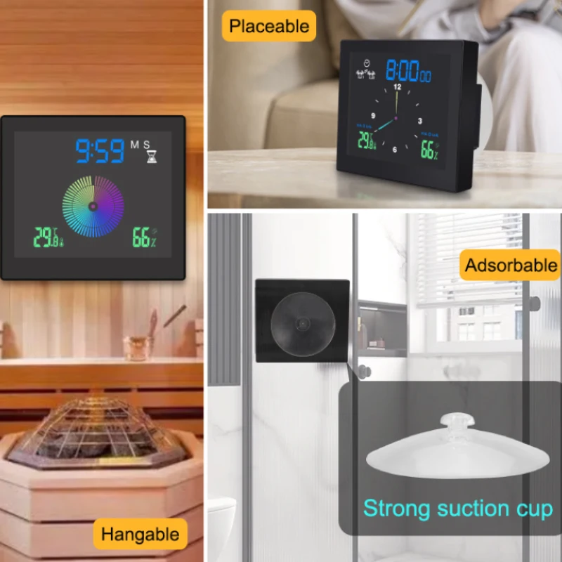 Bathroom Suction Cups Waterproof Countdown Timer Shower Wall Clock