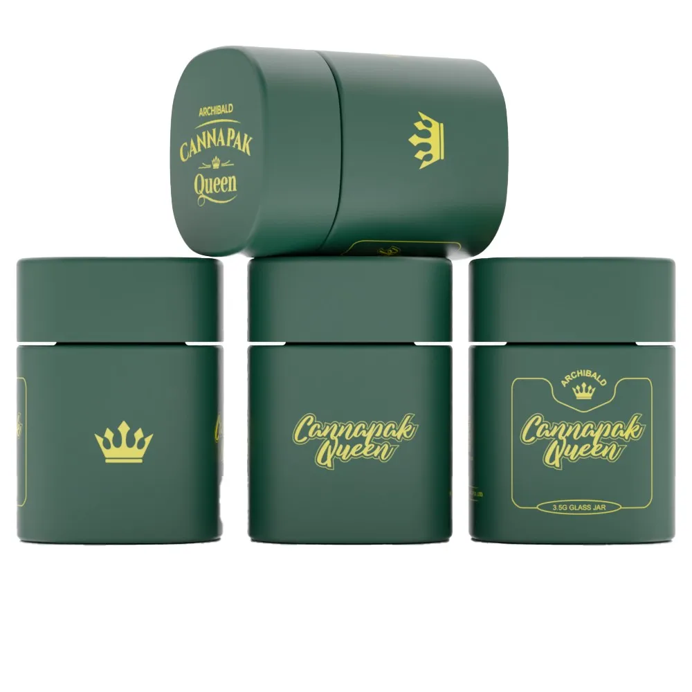 Archibald Custom Label Glass Packaging Jars 3.5g Honey Jars Glass Unique 90ml Square Jars for Spices Tobacco Herb Extracts