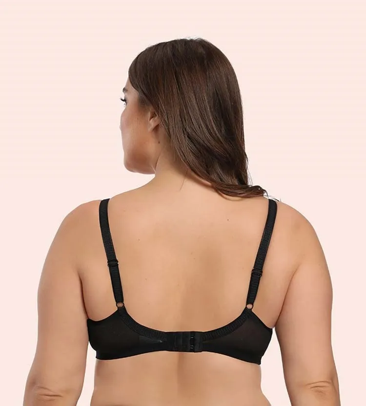Solid Color Fat Wome Big Breasts BH Brattle Oversized Thin Cup Underwear Black Seamless Large Plus Size Bra