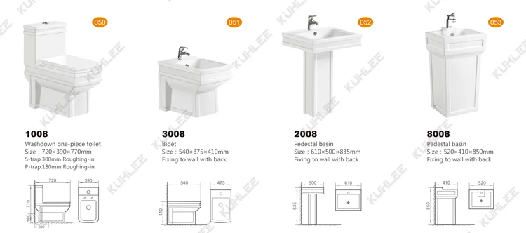 China Export Bathroom Wc Ceramic One Piece Toilet With Bidet Basin Sanitary Ware Suites Sets