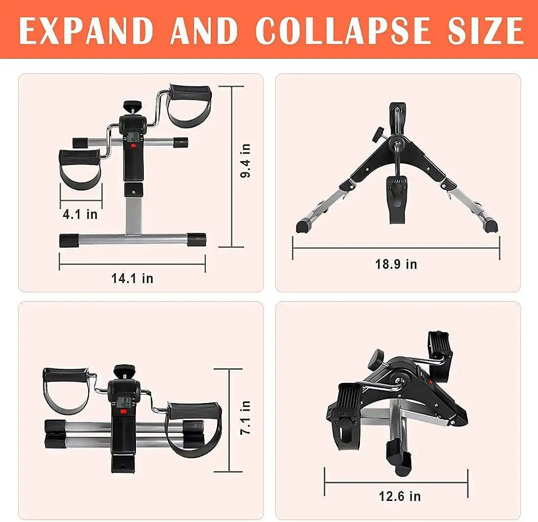 Mini Double Pedal Exercise Bike Mini Folding Home Use Fitness Pedal Exerciser for Leg