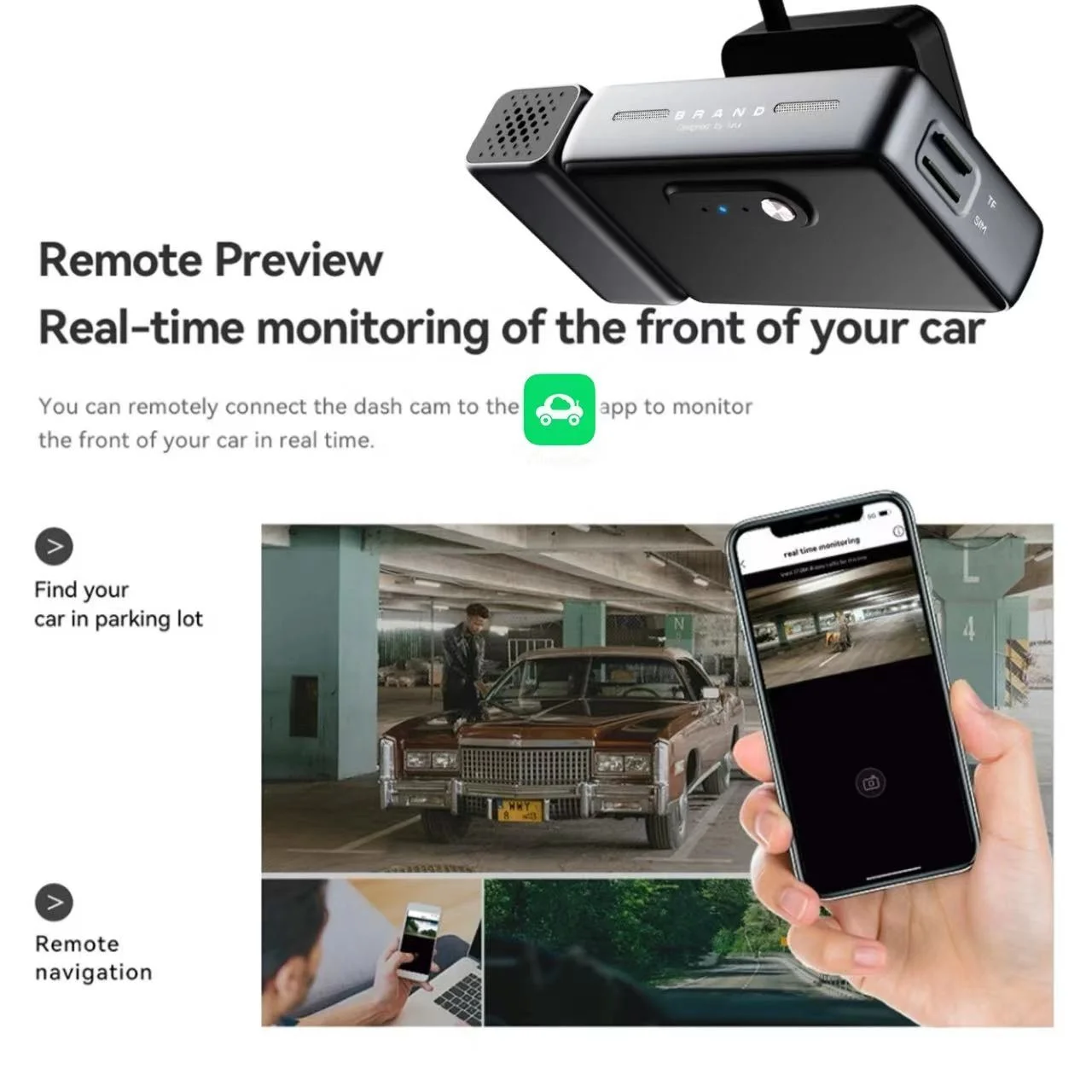 4K Smart HD Cloud Driving Recorder with 4G LTE and GPS Smart Sense Parking and Roadwatch 4K Front and Rear Dash Cam