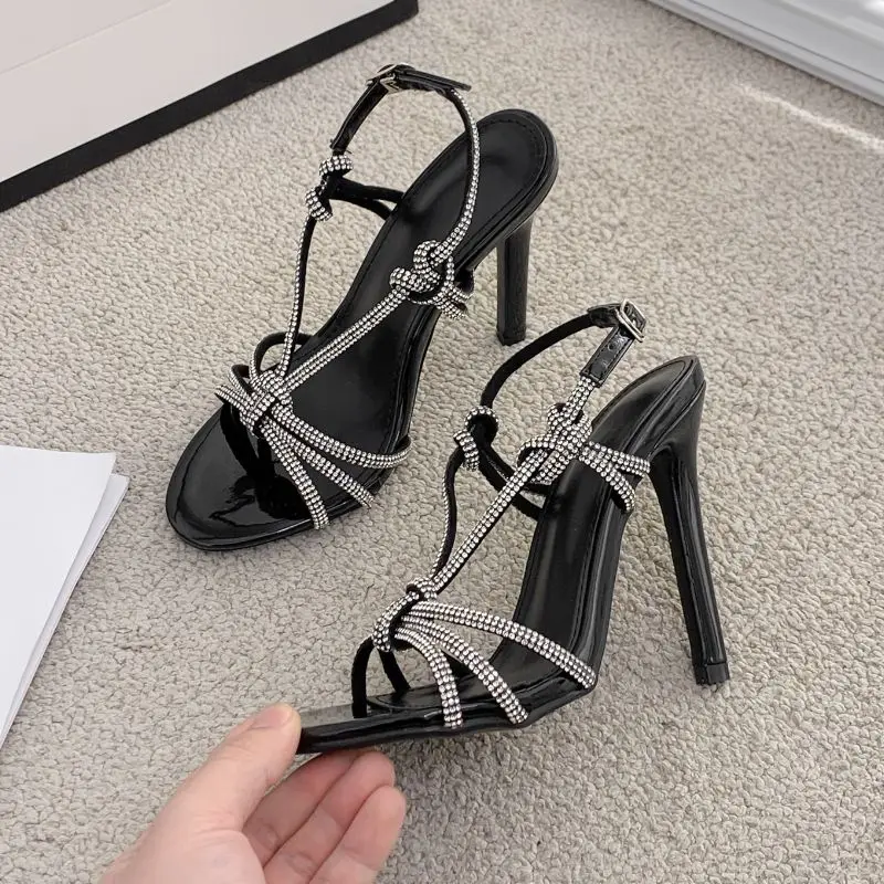 Bling Color Square Toe Mules Slippers Shoes High Kitten Trending Heels 2025