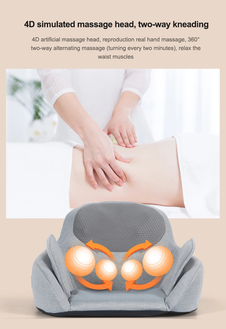 Waist And Hips Shiatsu Massage Cushion Full Back Soreness Relief Seat