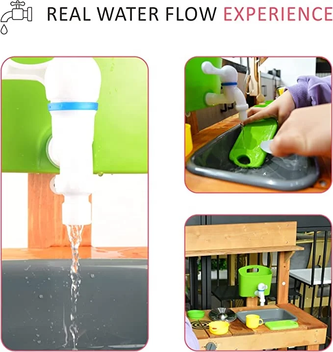 Уличные игрушки, деревянный кухонный набор, игрушка для готовки, деревянная кухня на заказ, Детские ролевые игры, Детская цветная коробка, дерево, унисекс