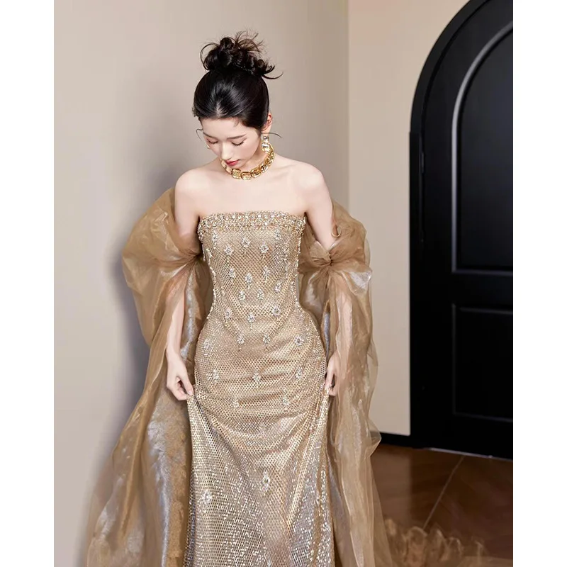 gold bridesmaid dresses modest Mix And Match Sequin Mermaid Bridesmaid Dresses main image 0