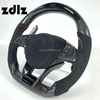 Custom Carbon Fiber Steering Wheel For Mercedes Benz W204 W205 C63 E43 AMG W211 W212 LED Alcantara Leather Steering Wheel