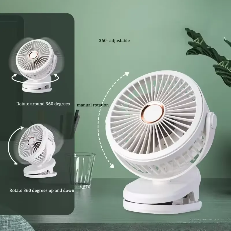 USB Rechargeable 5V Mini Cooling Fans Portable Electric Air Cooler for Baby Stroller Car Outdoor Hotel RV Handheld High Wind