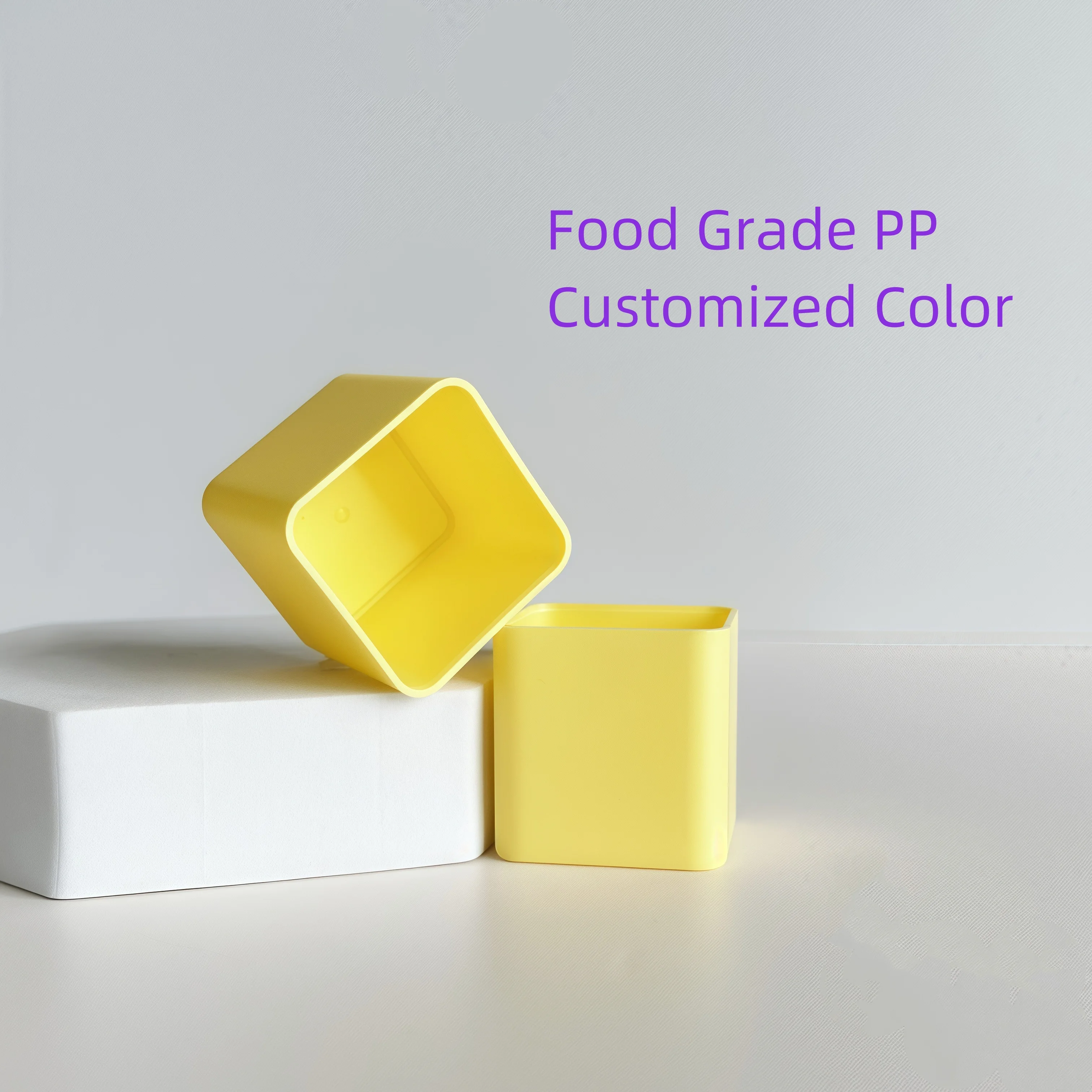 Custom Logo 45ml Square Disposable Plastic PP Cups with Aluminum Foil Lid for Food Packaging