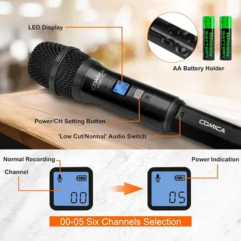 Comica CVM-WS50(H) Handheld Microphone for Professional Recording Mic for Sing Video Vlog YouTube TikTok Livestream product image