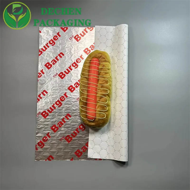 Burger Sleeve Foil Honeycomb Paper Wrapper For Hamburger