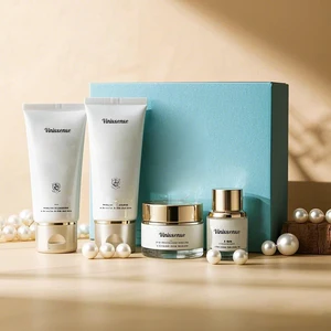Christmas Kit Wholesale Natural Pearl Cream Serum Skin Care Set Low Price All-Night Korean Stay-on Whitening Face Cream