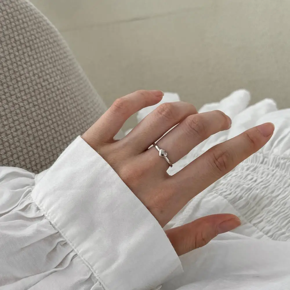 KAKODIY Open Adjustable Promise Ring Women Wedding 925 Sterling Silver Heart Ring Jewelry detail 5