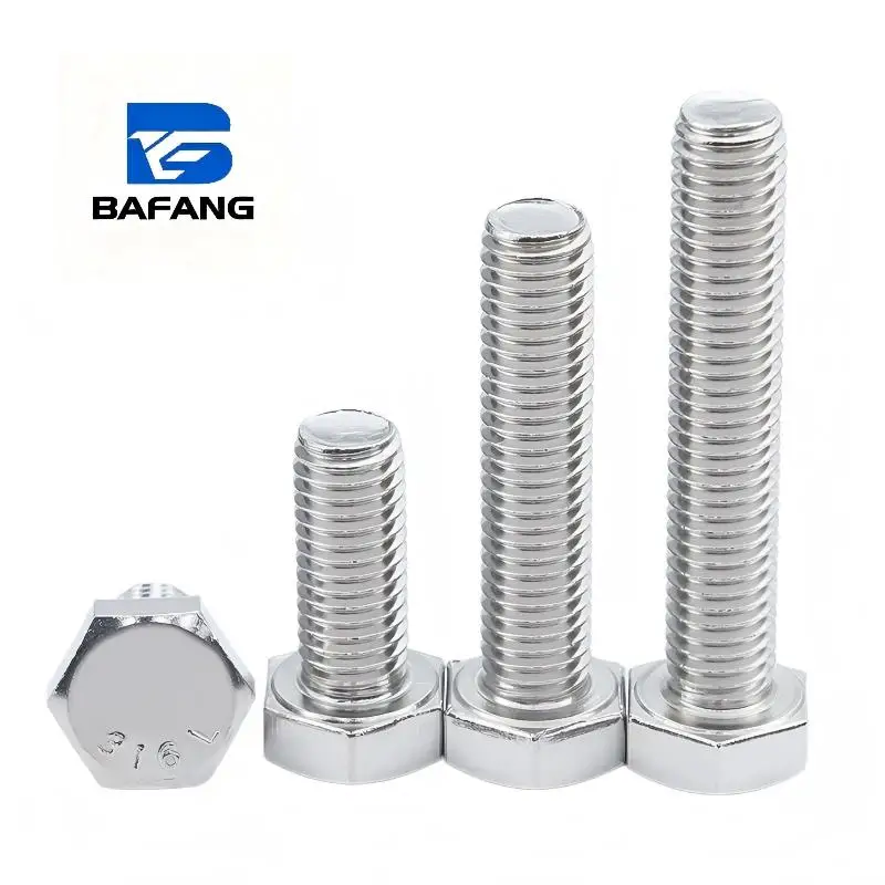 316 Stainless Steel Zinc Plated External Hexagonal Bolts A4-70 High Quality Anti-corrosion Anti-rust Fully Threaded with Nuts