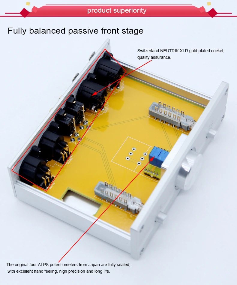 BRZHIFI FV2 Audio Power Fully Balanced Passive Preamplifier with amplificateur de puissance active speaker alctron preamp supplier