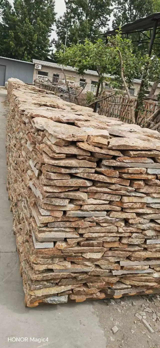 Modern Design Rust Quartzite Stone Veneer Wall Cladding Exterior Usage ...