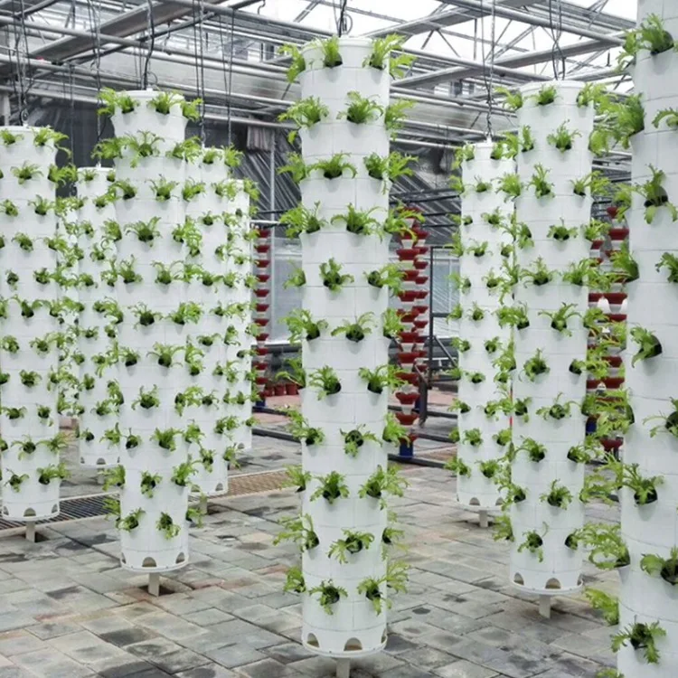 X44 Вращающаяся башня с каркасом Вертикальная колонна гидропонная аэропонная клубника фруктовая садовая посадка