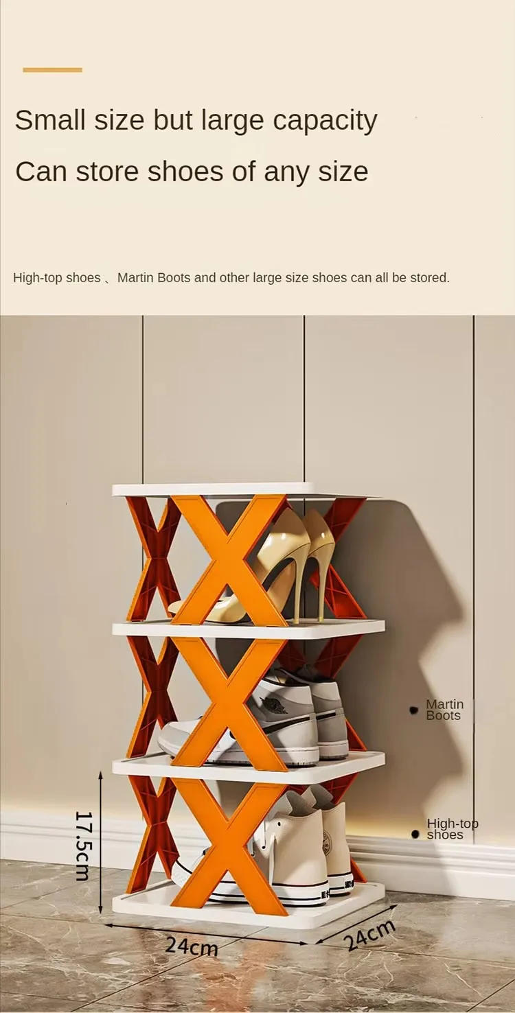 Easy-to-Assemble Living Room Shoe Organizer Space-Saving PP Plastic Storage Shelf with Close-to-the-Door Design details