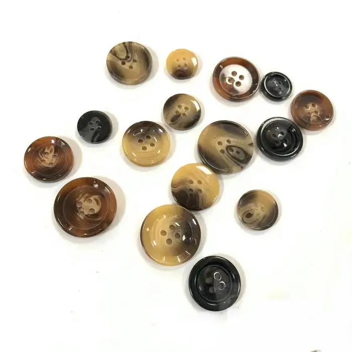 Wholesale Custom Plastic Horn Polyester Button / Plastic Resin Rod Buttons for Coat Shirt