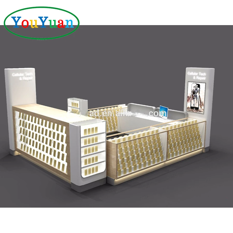 High Quality Interior Design Cellphone Accessory Kiosk Cell Phone Store Display Kiosk in Mall