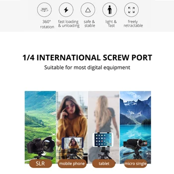 Phone Tripod Portable CellPhone Holder for iPhone 13 Xiaomi Lightweight Camera Tripod Stand for Gopro DSLR with Remote Control detail image